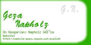 geza napholz business card